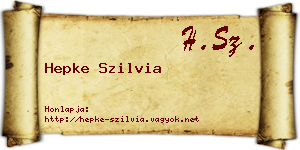 Hepke Szilvia névjegykártya